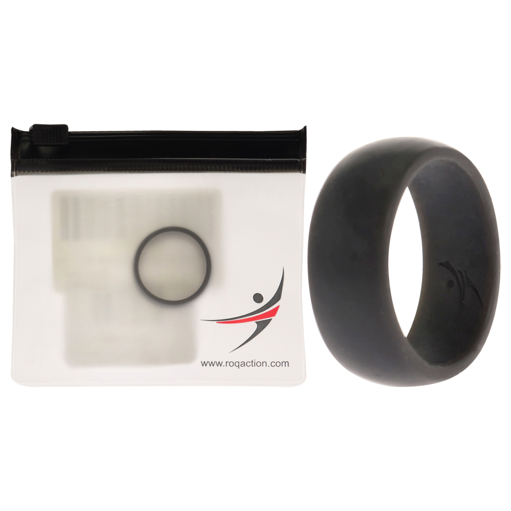 Silicone Wedding Ring - Grey by ROQ for Men - 10 mm Ring